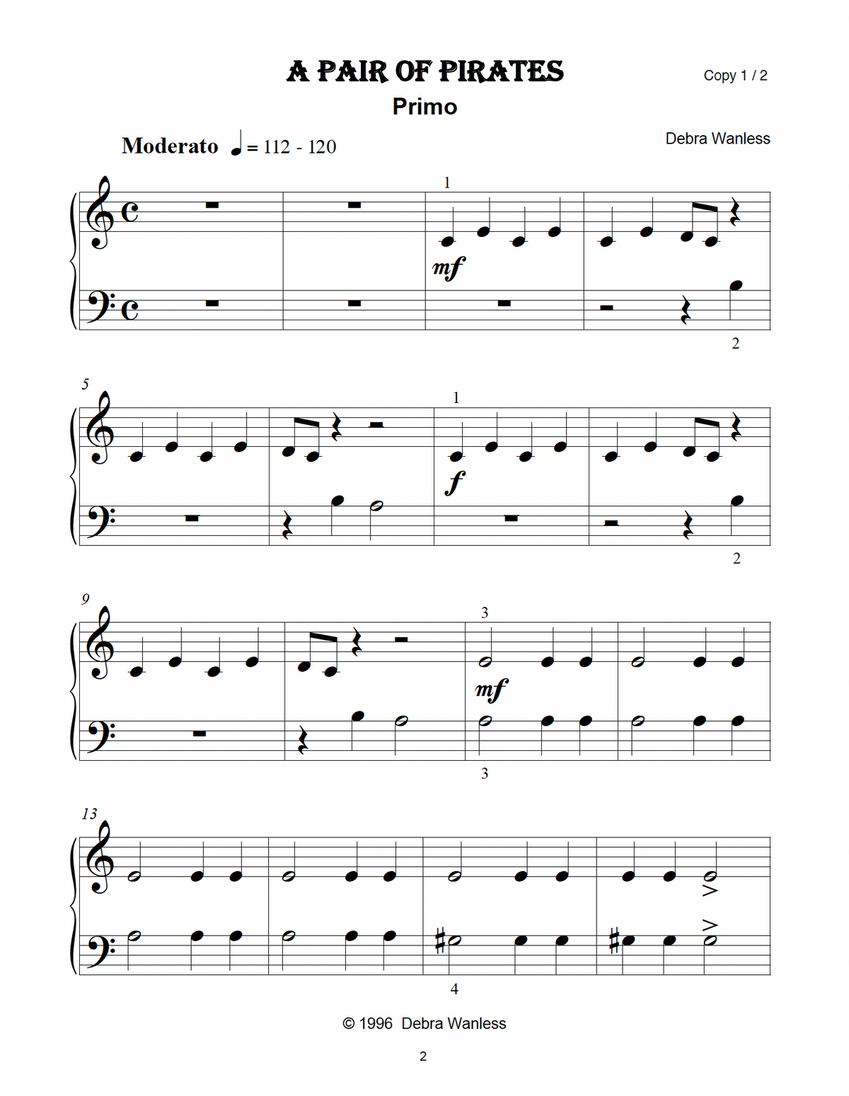 A Pair of Pirates Duet (PDF Download)