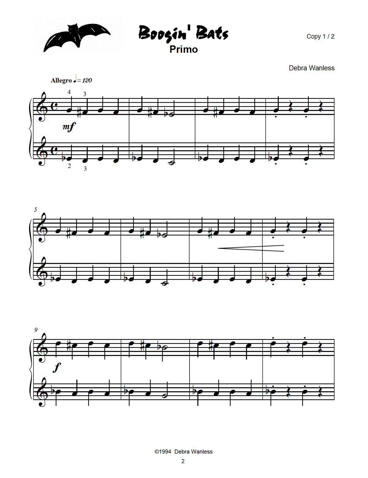Boogin Bats' Duet (PDF Download)