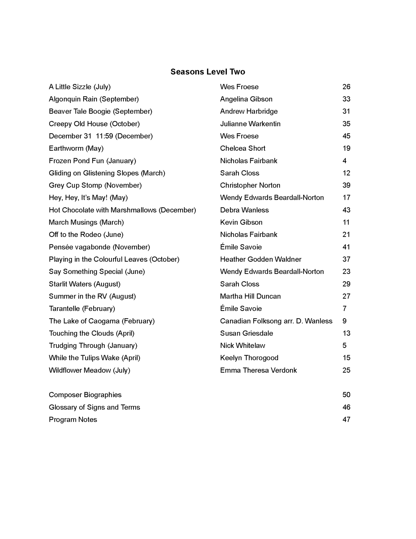 Seasons Level Two (PDF Download)