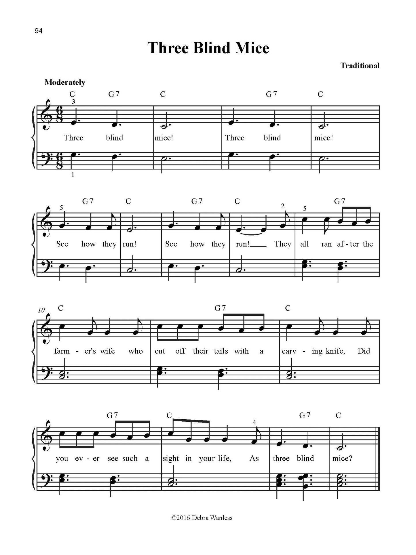 101 Children’s Songs To Play by Debra Wanless