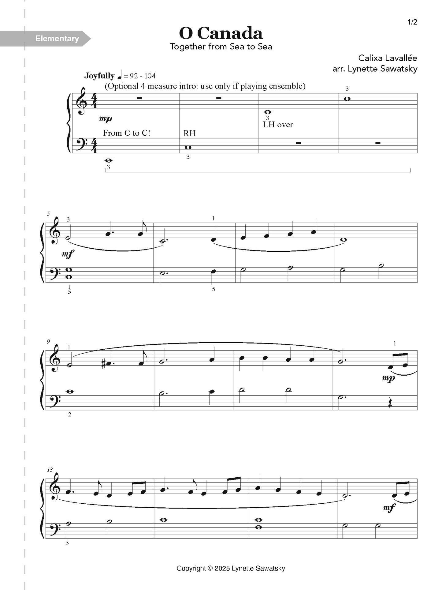 O Canada: A Collection of Piano Pieces Inspired by Our National Anthem