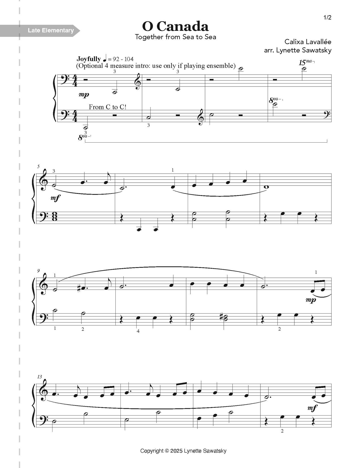 O Canada: A Collection of Piano Pieces Inspired by Our National Anthem