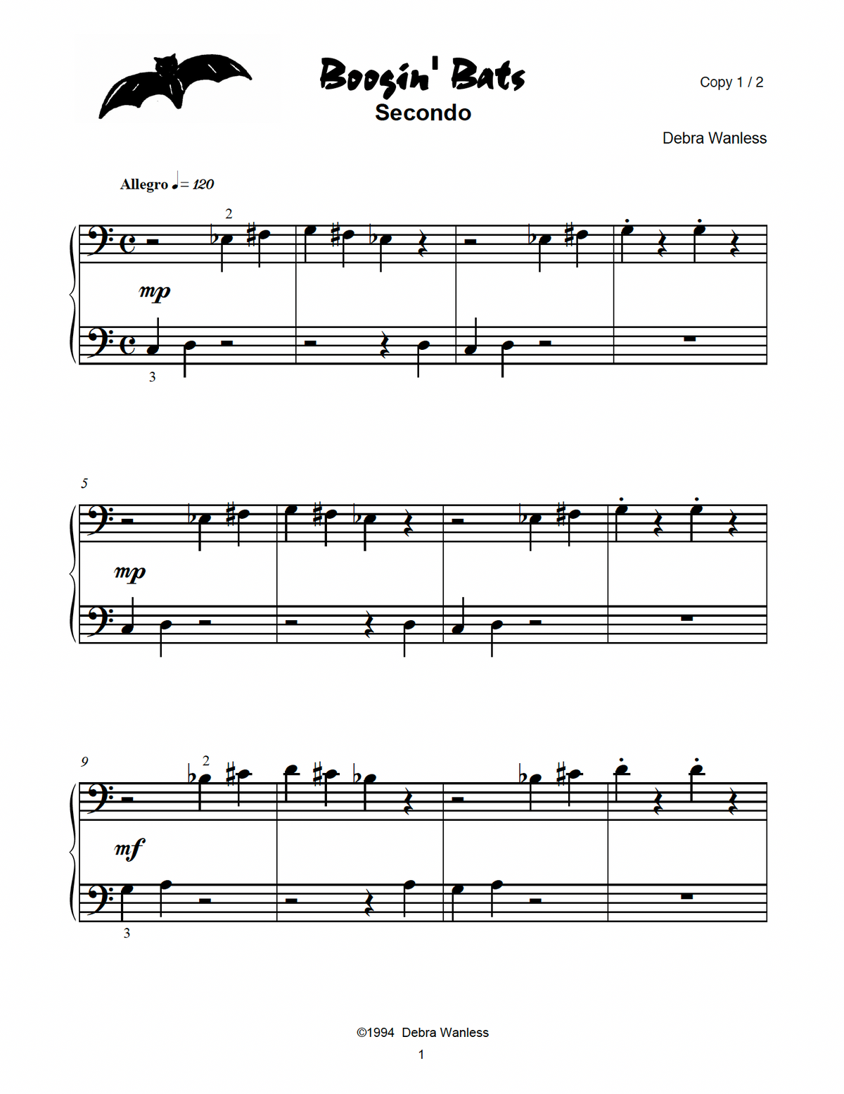 Boogin Bats' Duet (PDF Download)