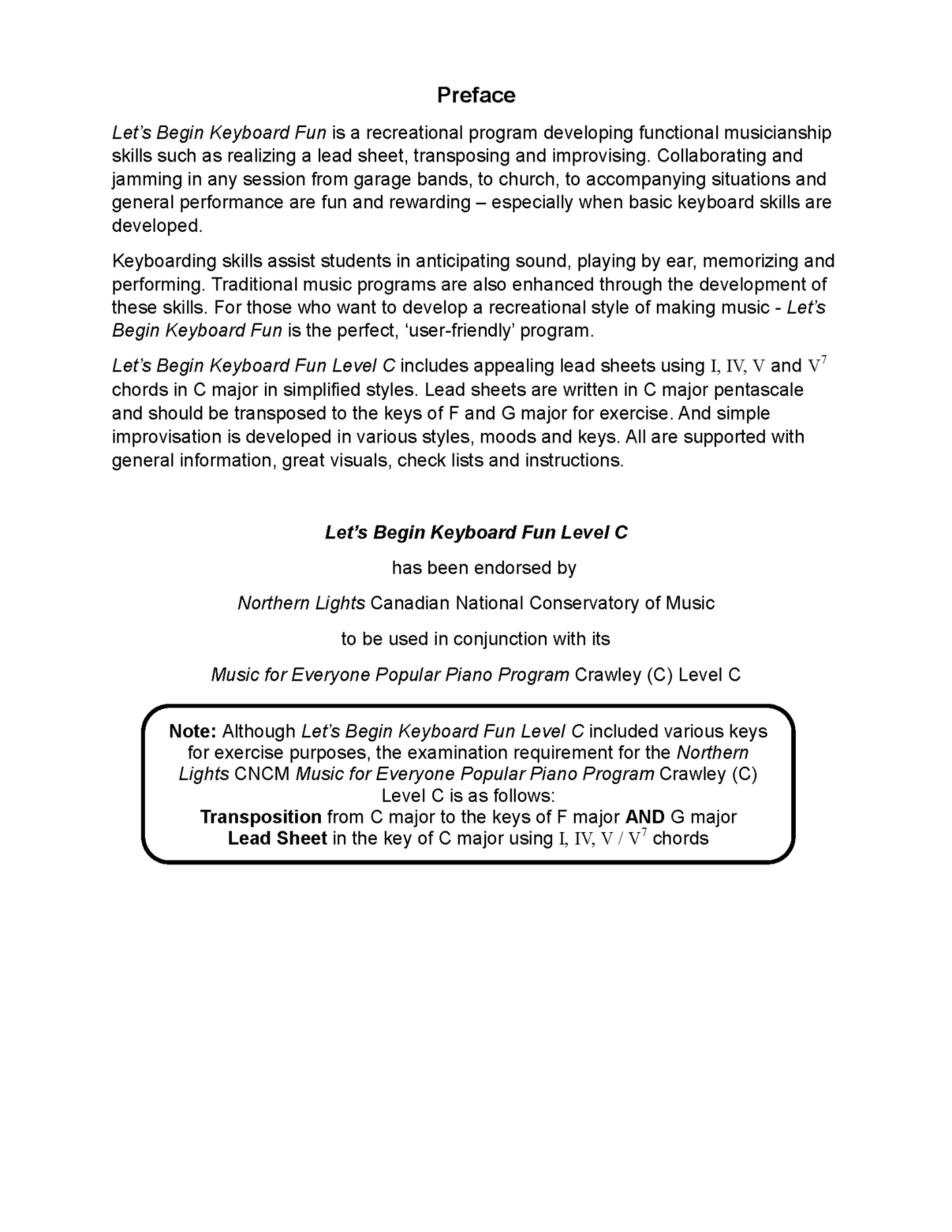 'Let's Begin' Keyboard Fun Level C (PDF Download)