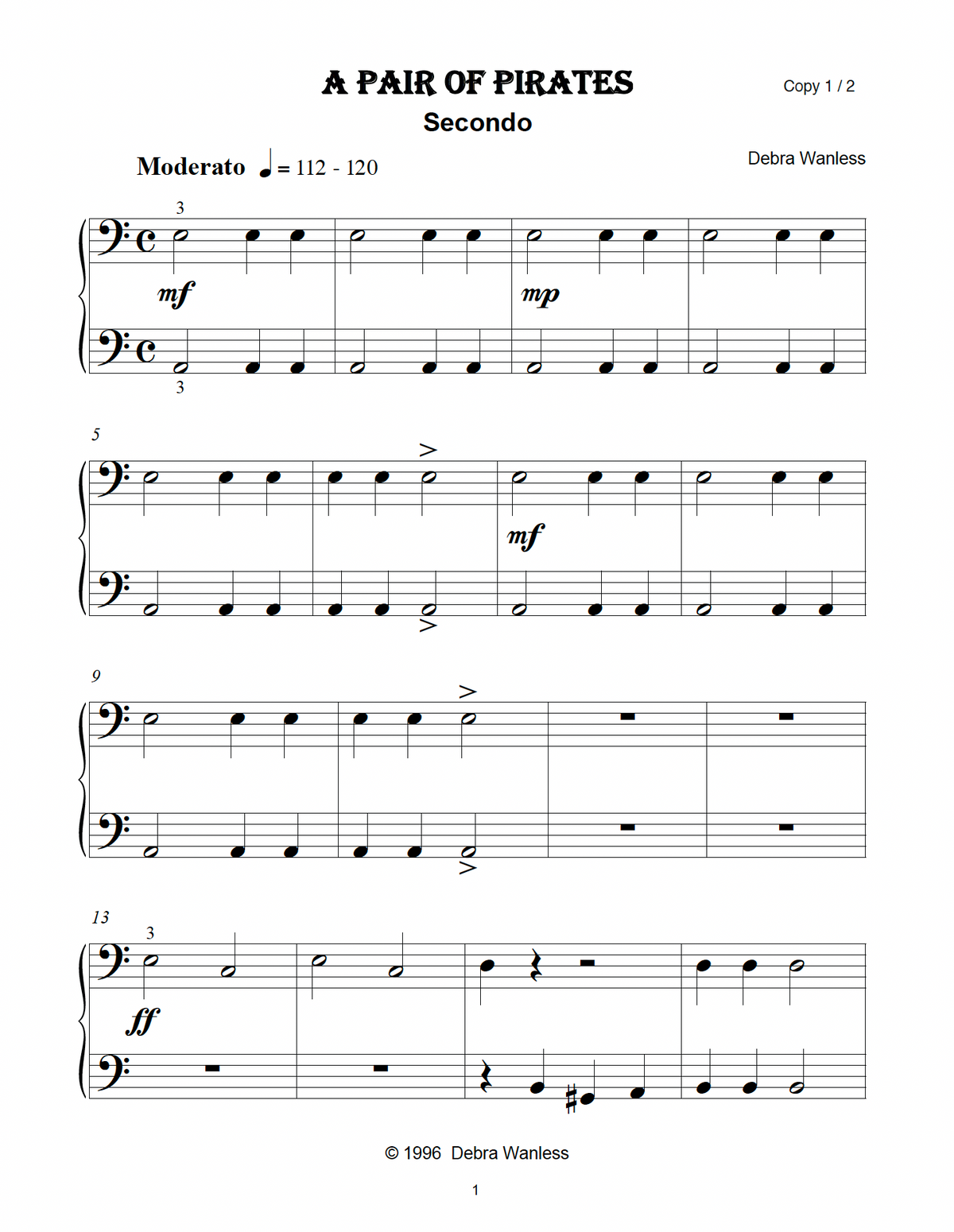 A Pair of Pirates Duet (PDF Download)