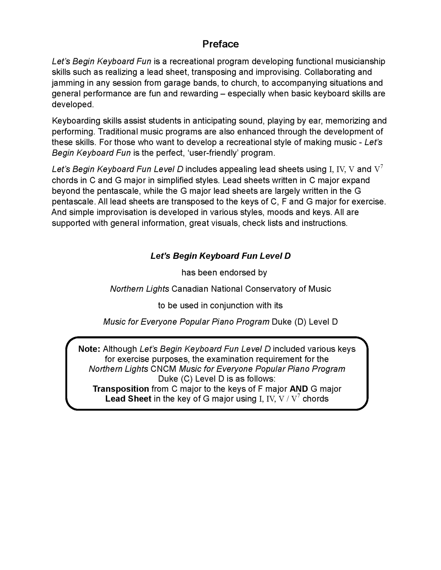 'Let's Begin' Keyboard Fun Level D (PDF Download)