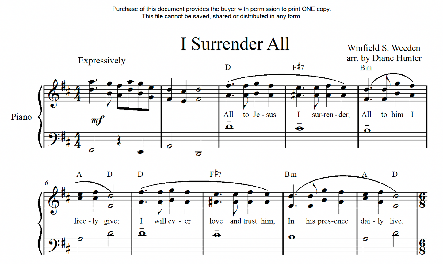 I Surrender All (PDF Download)