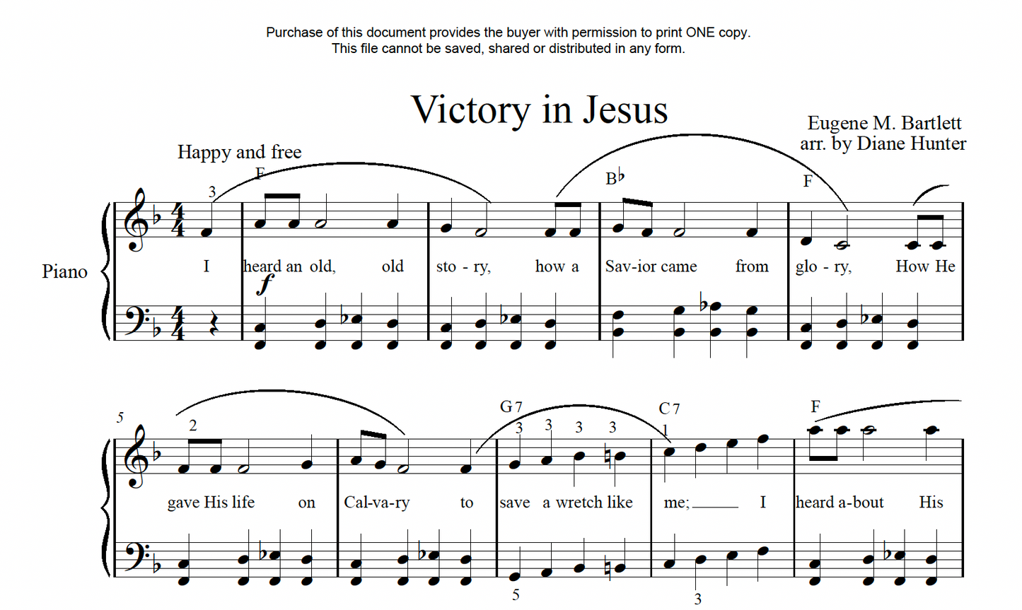 Victory in Jesus (PDF Download)