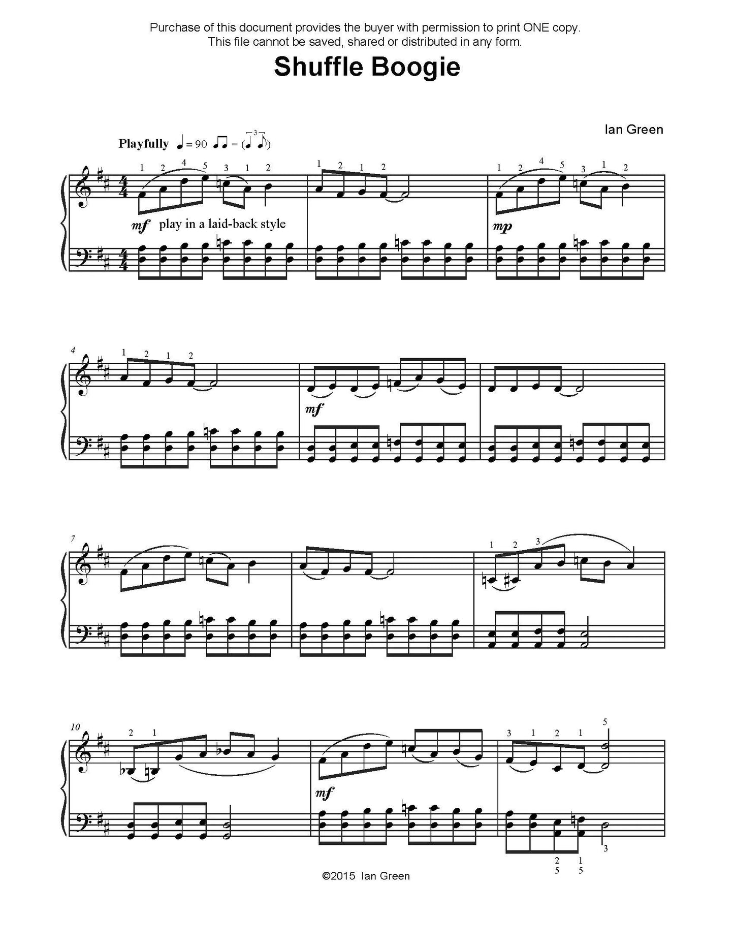 Shuffle Boogie (PDF Download)