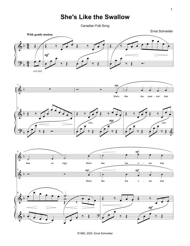 She’s Like the Swallow – SATB