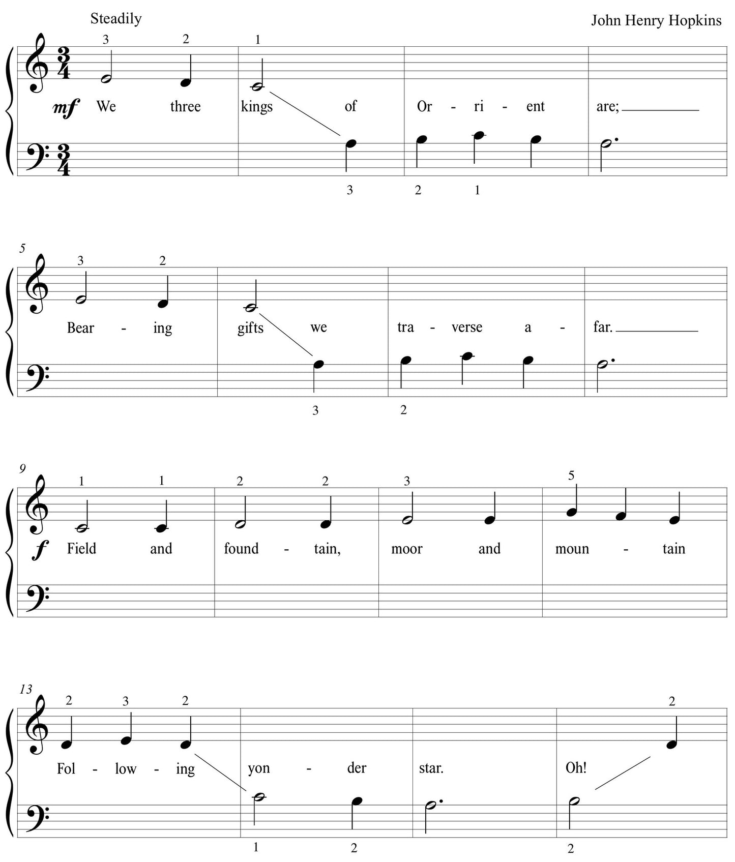 Christmas! Christmas! We Three Kings sample page
