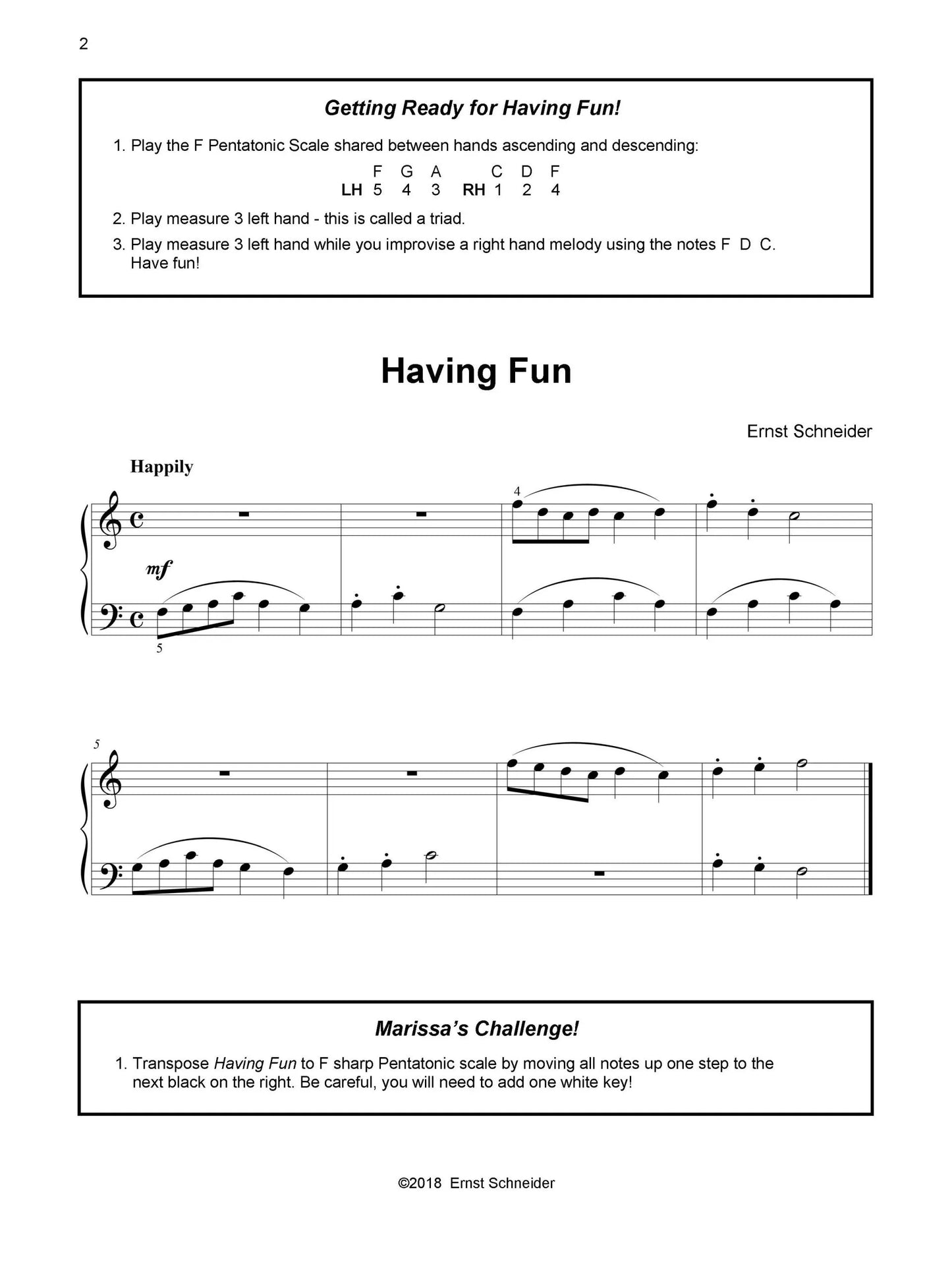 Marissa’s Second Piano Book