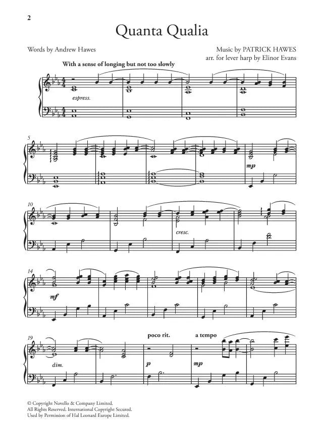 Quanta Qualia for Lever Harp